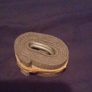 Gray Fabric Belt with Metal Loop